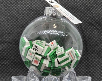 Miniature Mahjong RANDOM Loose Brick Tiles Upcycled 80mm Shatterproof Disc Ornament