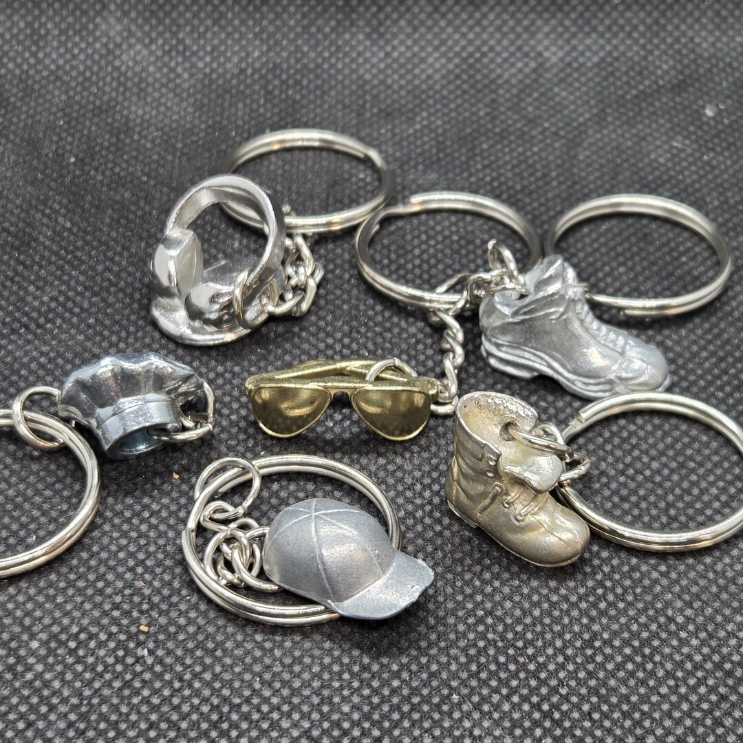 Upcycled Metal Opoly Game Token Keychains Cap Hat Sunglasses Shoe ...