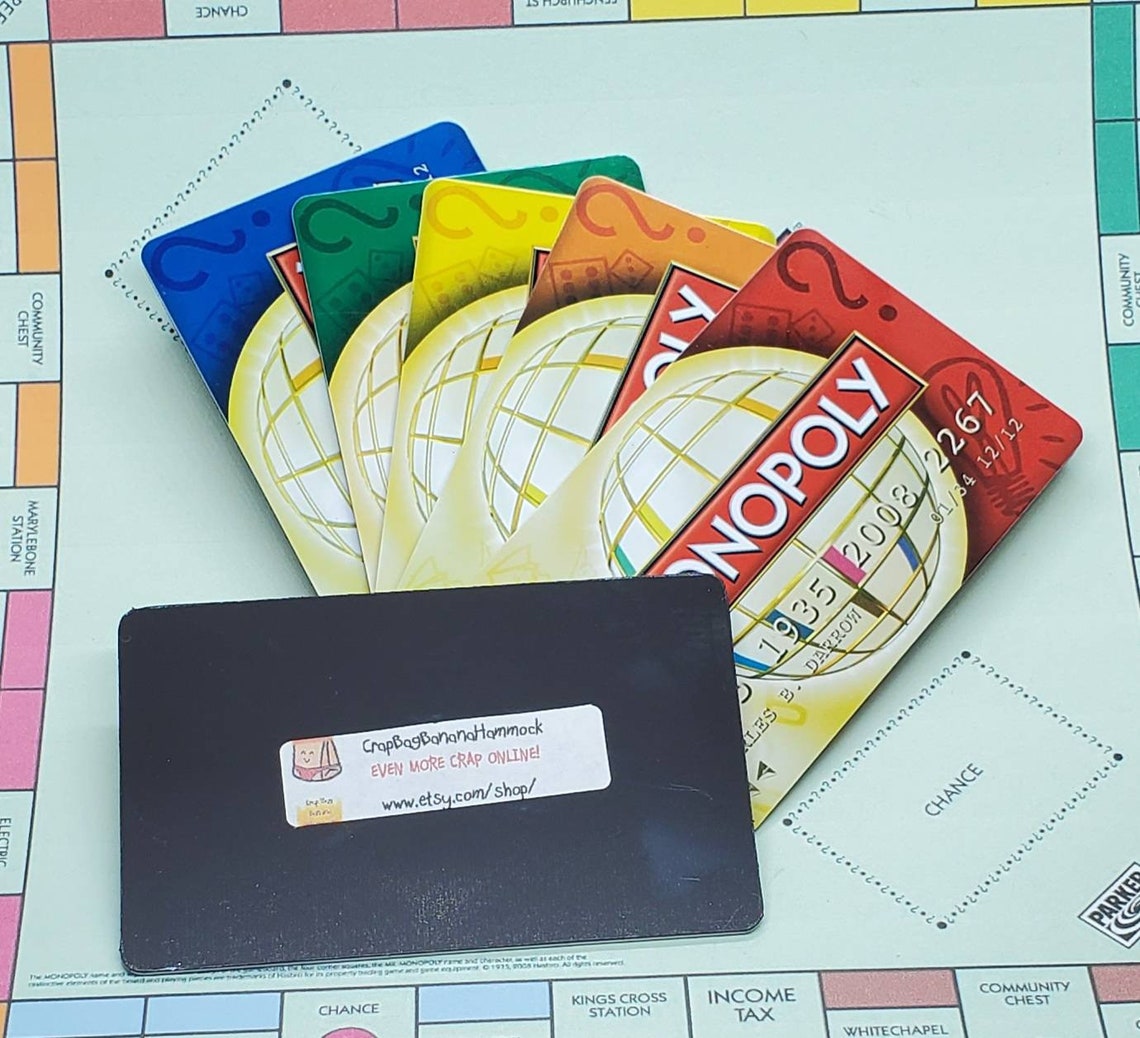 Upcycled Monopoly Banking Credit Card Etsy