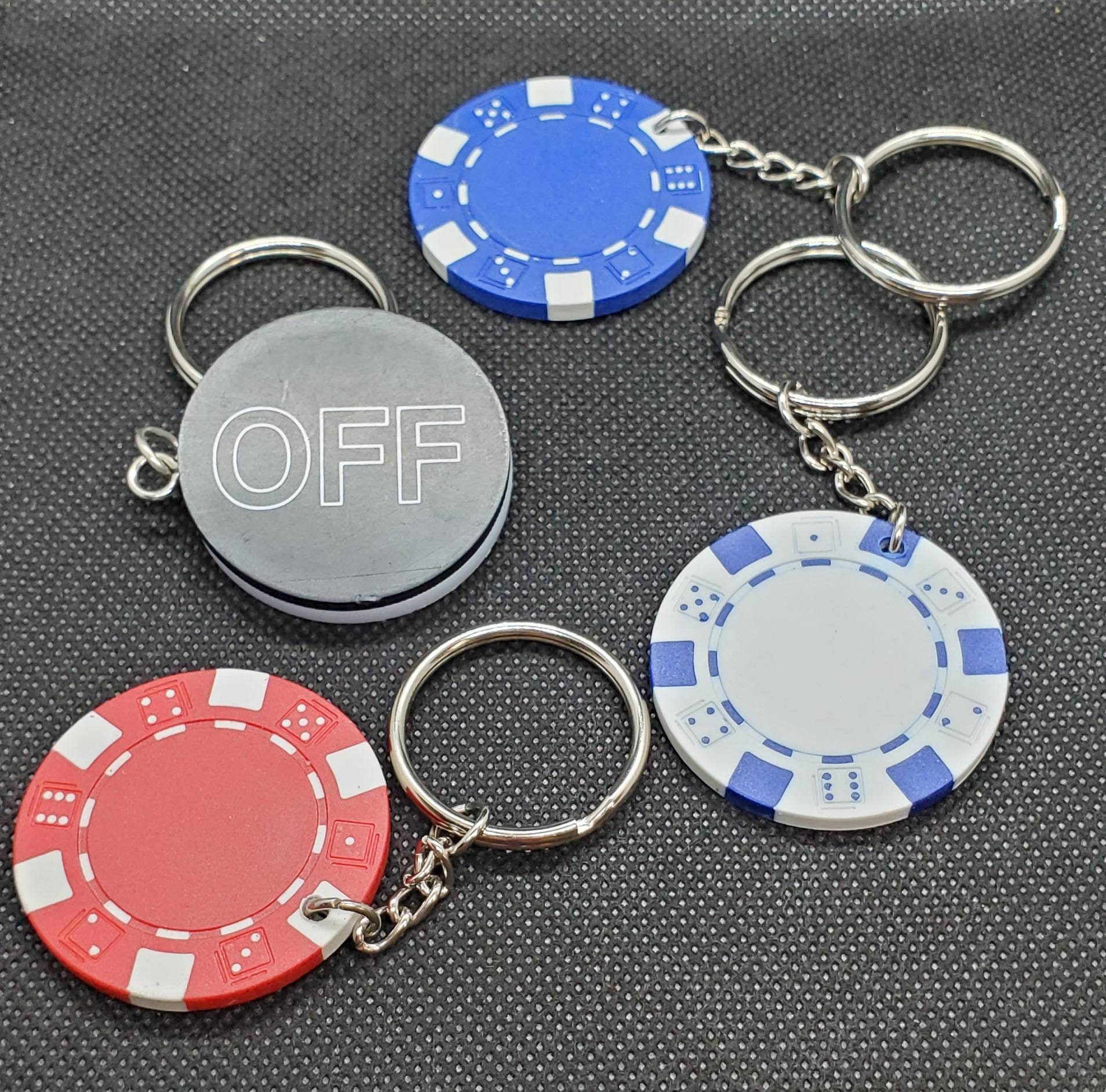 Poker Chips Game Night Upcycled Keychain Etsy