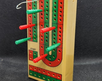 Upcycled Travel Size Cribbage Game Ornament