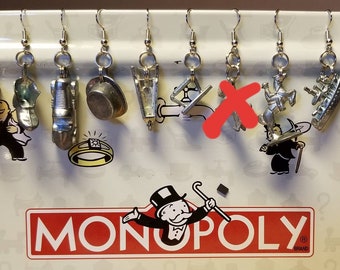 Monopoly Game Piece Upcycled Earrings Huge Variety Mix and Match Read Item Description