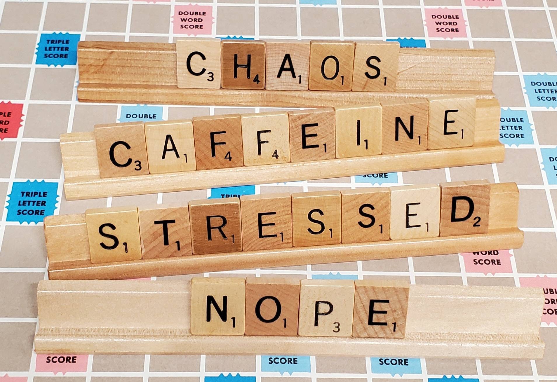 Upcycled Vintage DEMOTIVATIONAL Snarky Scrabble Tile Rack Word Decor - Etsy