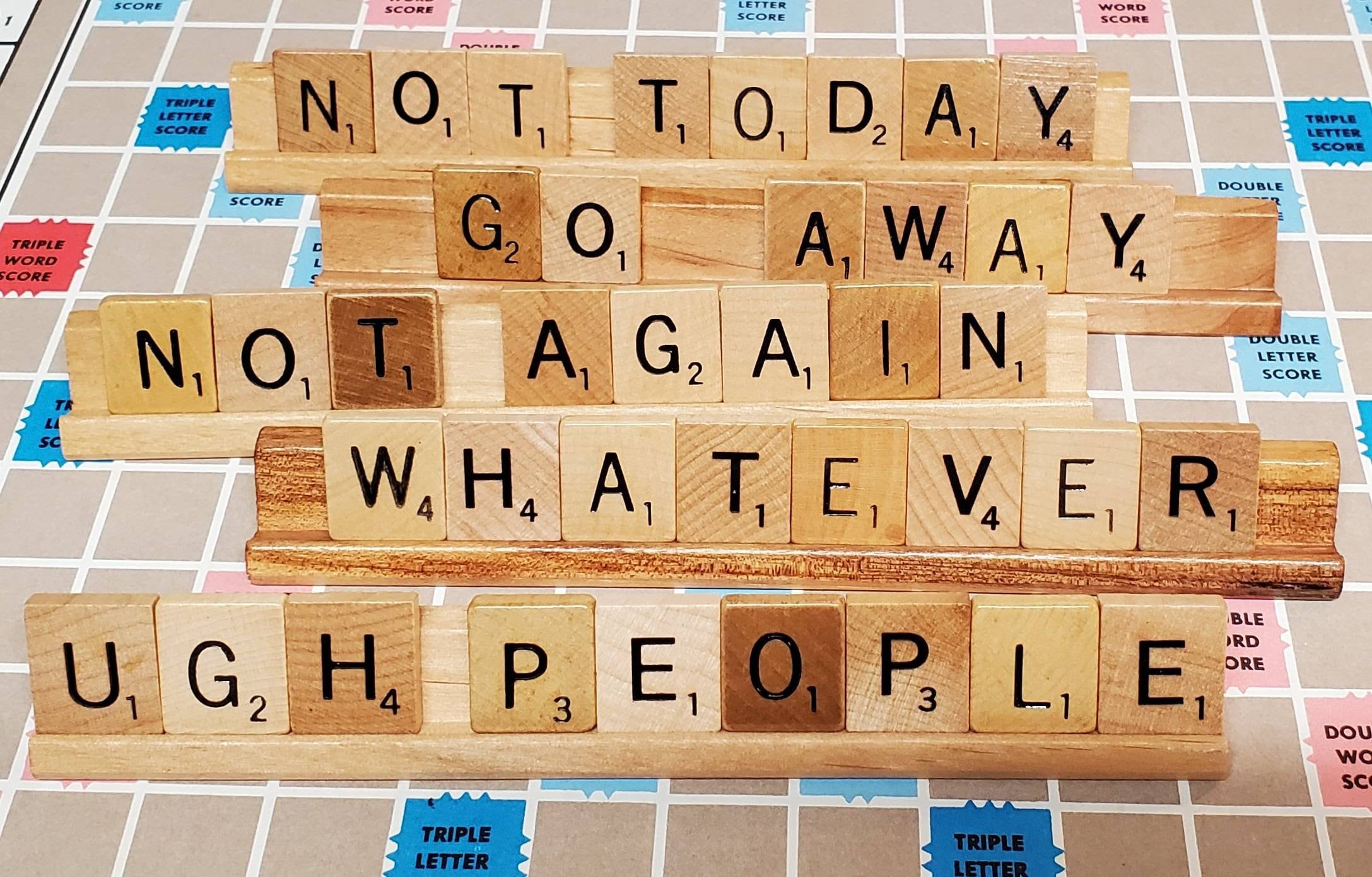 Upcycled Vintage DEMOTIVATIONAL Snarky Scrabble Tile Rack Word Decor - Etsy
