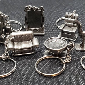 Upcycled Scene It Trivia Game Friends Deluxe Edition Metal Token Keychains