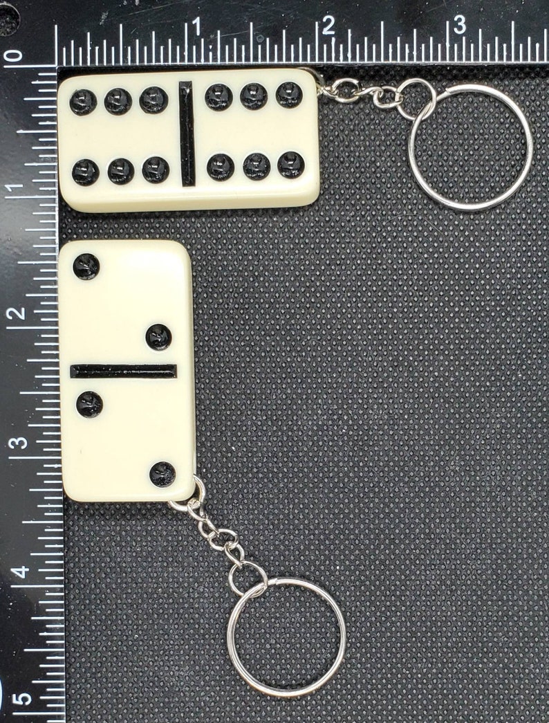 Domino Keychain Upcycled Double Twelve Dominoes Game Piece Accessory - Etsy
