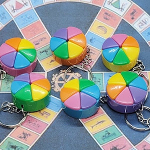 Trivial Pursuit Special Edition Upcycled Game Piece Keychain