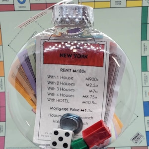 Monopoly World Edition Upcycled Ornament CUSTOMIZABLE (Hook Optional) Read Item Description