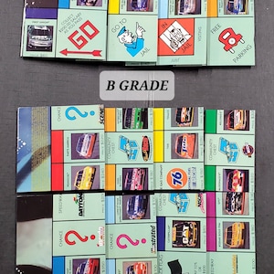 B-Grade Upcycled Monopoly Nascar Edition Spielbrett Untersetzer Set von 12