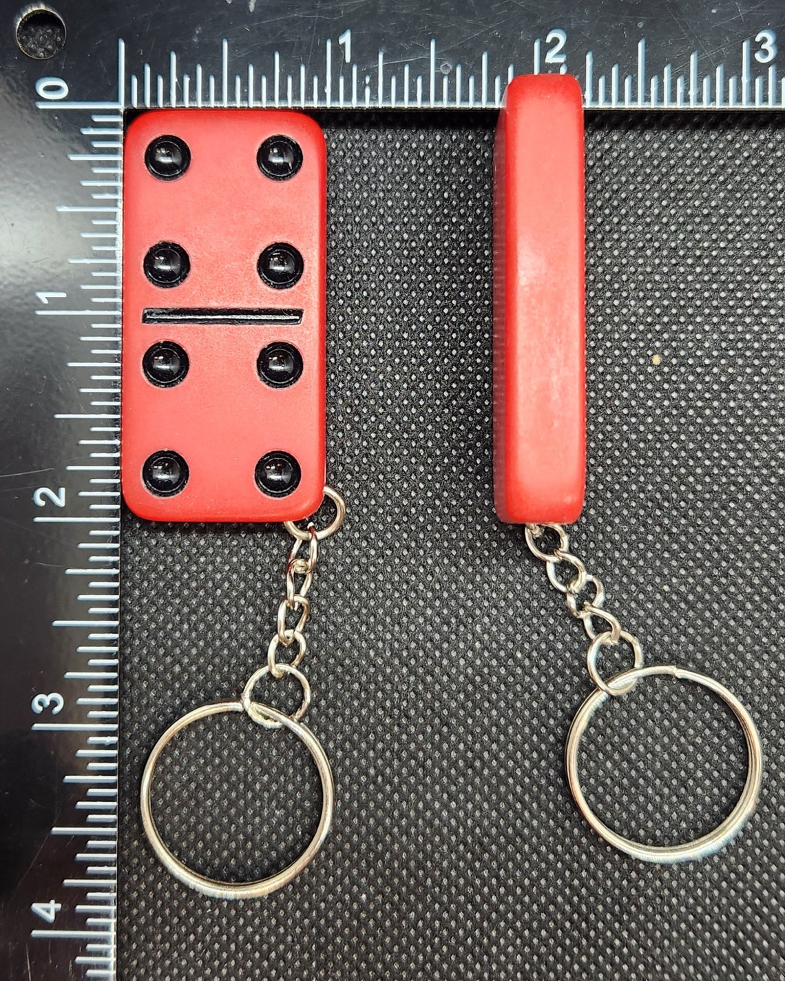 Upcycled Red Domino Keychain Game Piece Accessory - Etsy