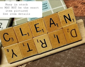 Scrabble Dishwasher Dirty Clean Magnet Refrigerator Magnet Kitchen Decor