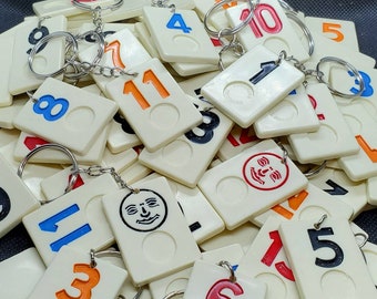 Upcycled Rummikub Tile Keychains
