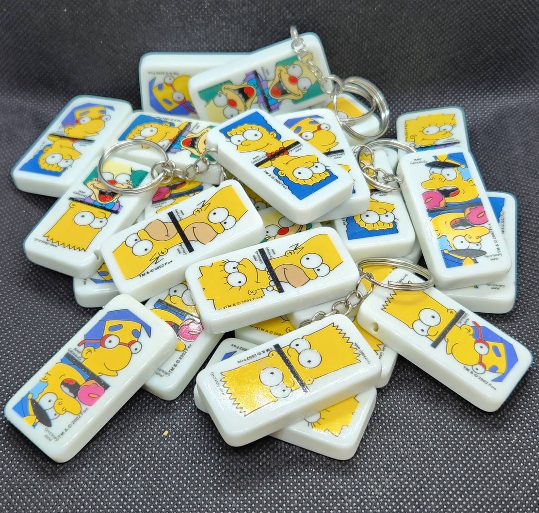 Upcycled Simpsons Domino Keychain Dominoes Game Piece Accessory - Etsy