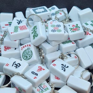 Mahjong Tile Keychain Upcycled Mah Jong Game Piece Accessory
