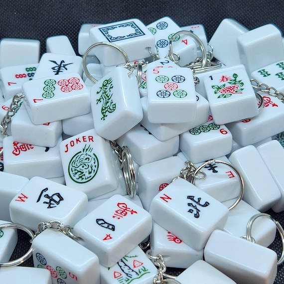 Mahjong Tile Keychain Upcycled Mah Jong Game Piece Accessory