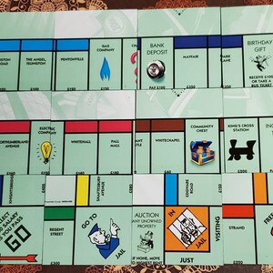 Upcycled Monopoly Mega Edition British Properties Coaster Set of 20 Etsy