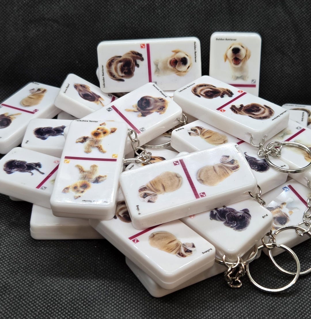 Upcycled Dog Breed Domino Keychain Dominoes Game Piece Accessory - Etsy