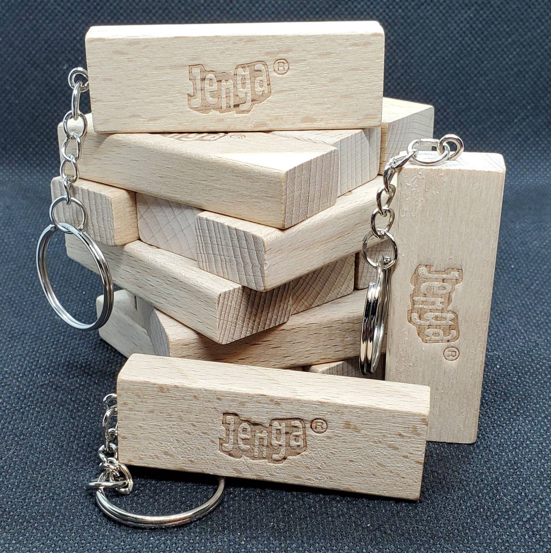 MINIATURE Jenga Wooden Upcycled Keychain or Ornament YOUR Etsy