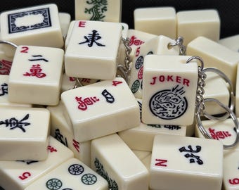 Mahjong Tile Schlüsselanhänger Upcycled Mah Jong Game Piece Zubehör