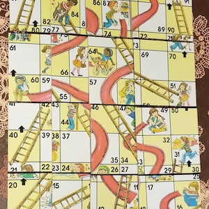 Chutes and Ladders Upcycled Gameboard Coasters Set of 16