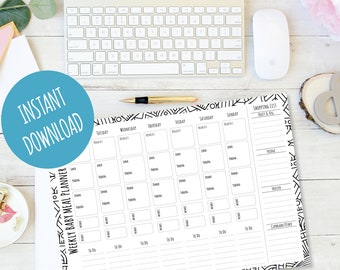 Weekly Baby Meal Planner | Shopping List | Printable | Instant Download | A4 & Letter Size | MenuPlanner | Weekly Planner | To Do List