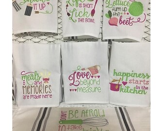 Kitchen Sayings I  "Machine Embroidery Designs" (Full Set Of Seven Designs)