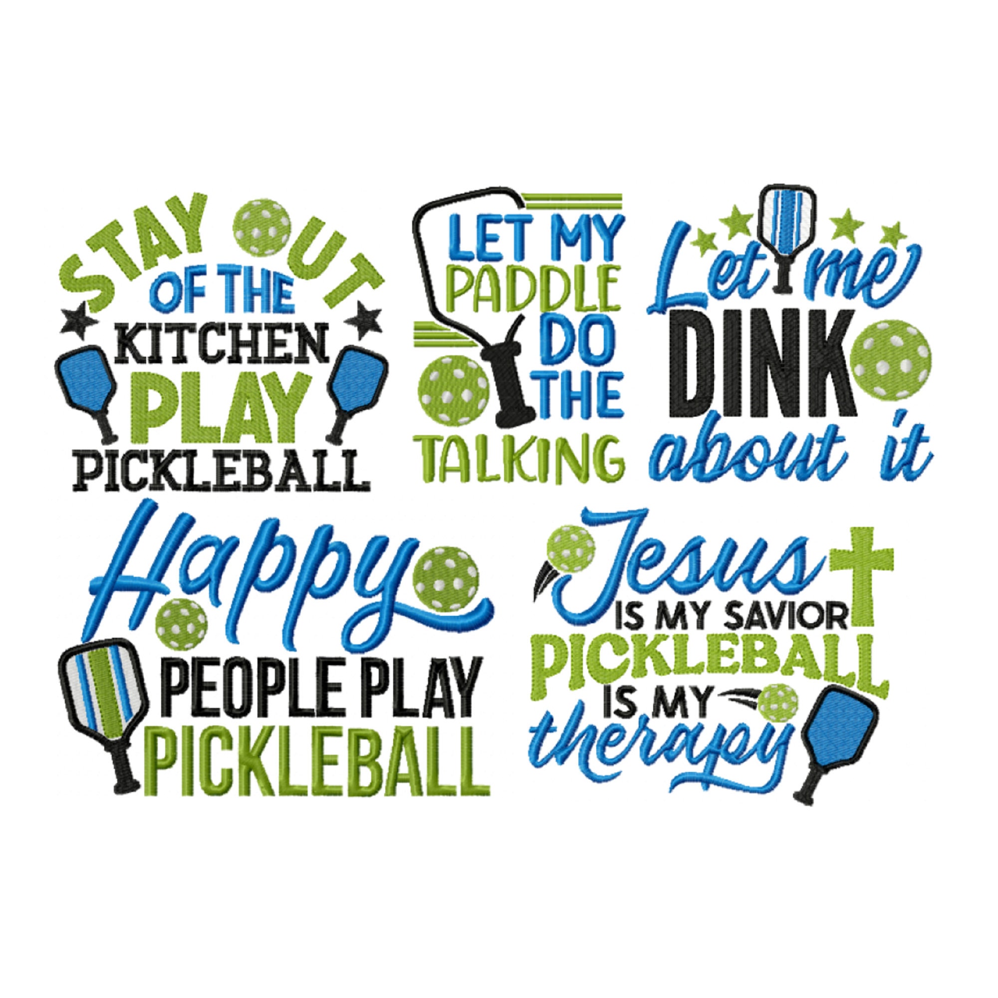Pickleball II machine Embroidery Designs full Set Etsy