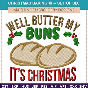 Christmas Baking XI -- Machine Embroidery Designs: Set of 6 (5x7 & 6x10 Hoop) Kitchen towels, gifts. Best seller at craft shows. Sweet treat