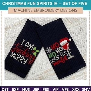 Christmas Fun Spirits Machine Embroidery Designs (Full Set) (5x7 Hoop)