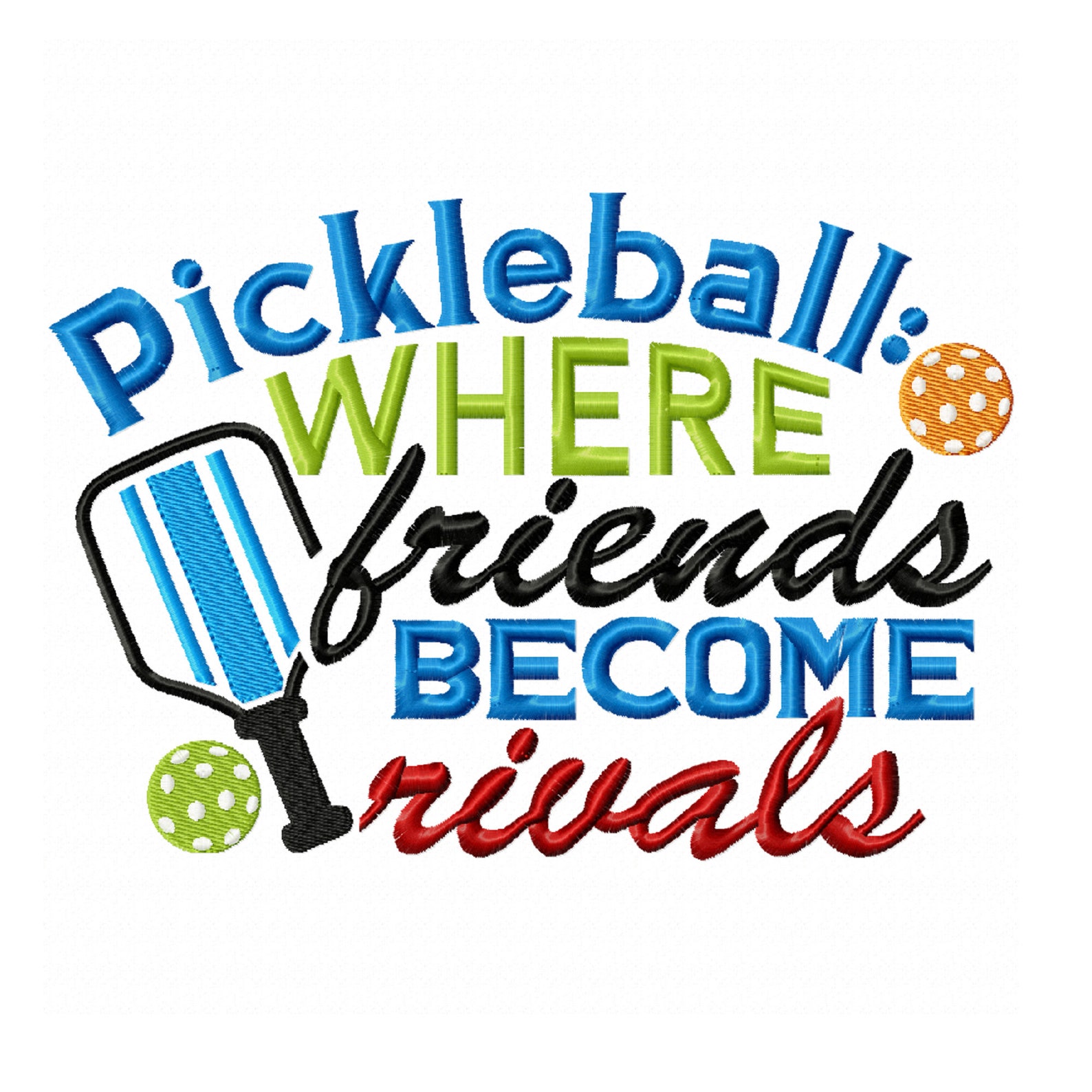 Pickleball IV machine Embroidery Designs full Set Etsy