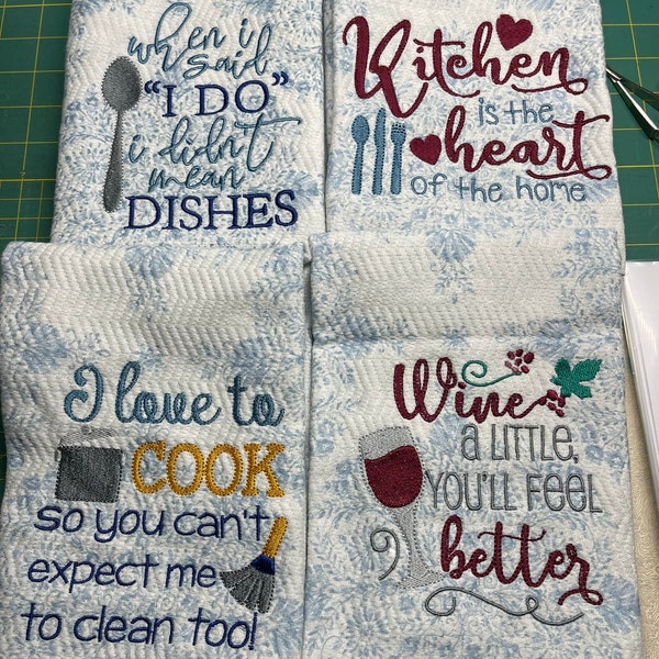 Kitchen Sayings II  "Machine Embroidery Designs" (Full Set Of Seven Designs)