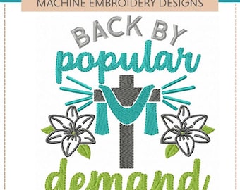 Fe de Pascua V - Diseños de bordado a máquina: Juego de seis (5x7 y 6x10) Fe, Viernes Santo, Jesús, búsqueda de huevos, cruz, de regreso por demanda popular