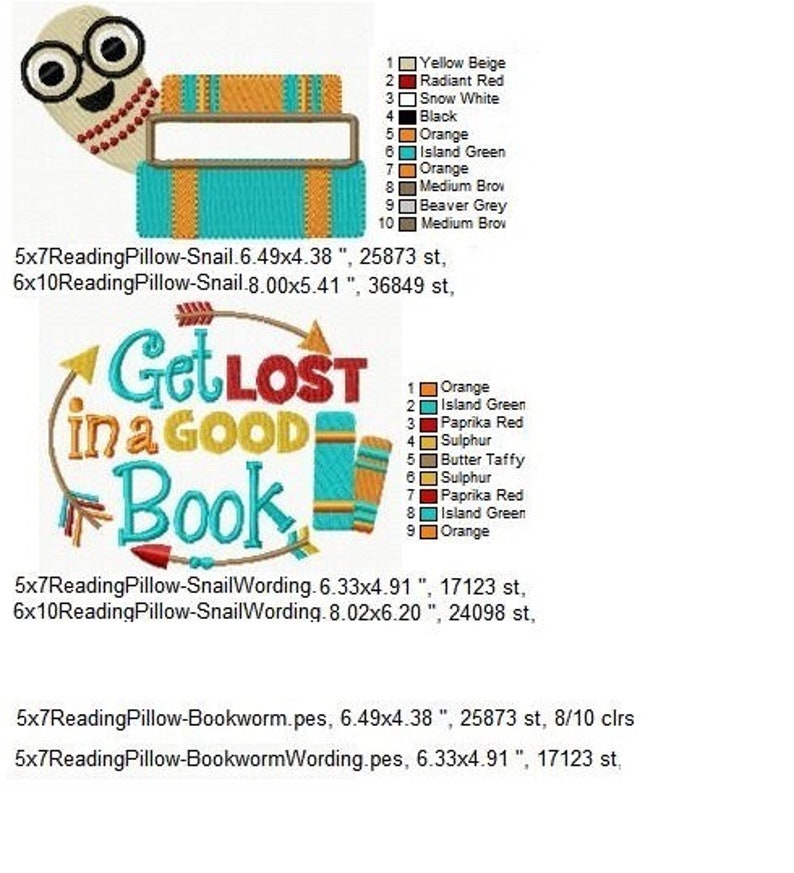 Be A Bookworm Reading Pillow -- Machine Embroidery Designs (set of Two ...