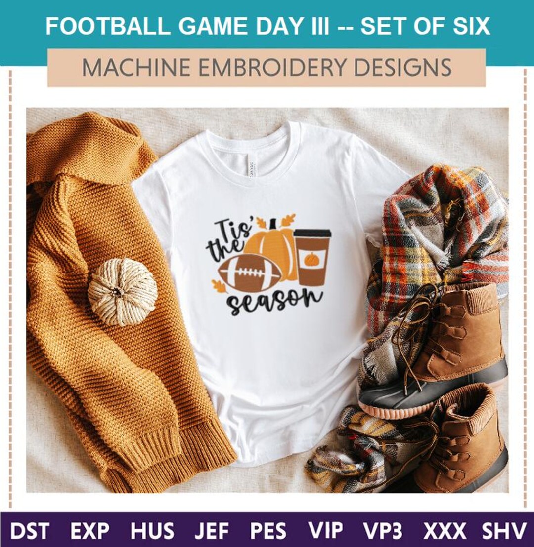 Football Game Day III -- Machine Embroidery Designs (set of Six) - Etsy
