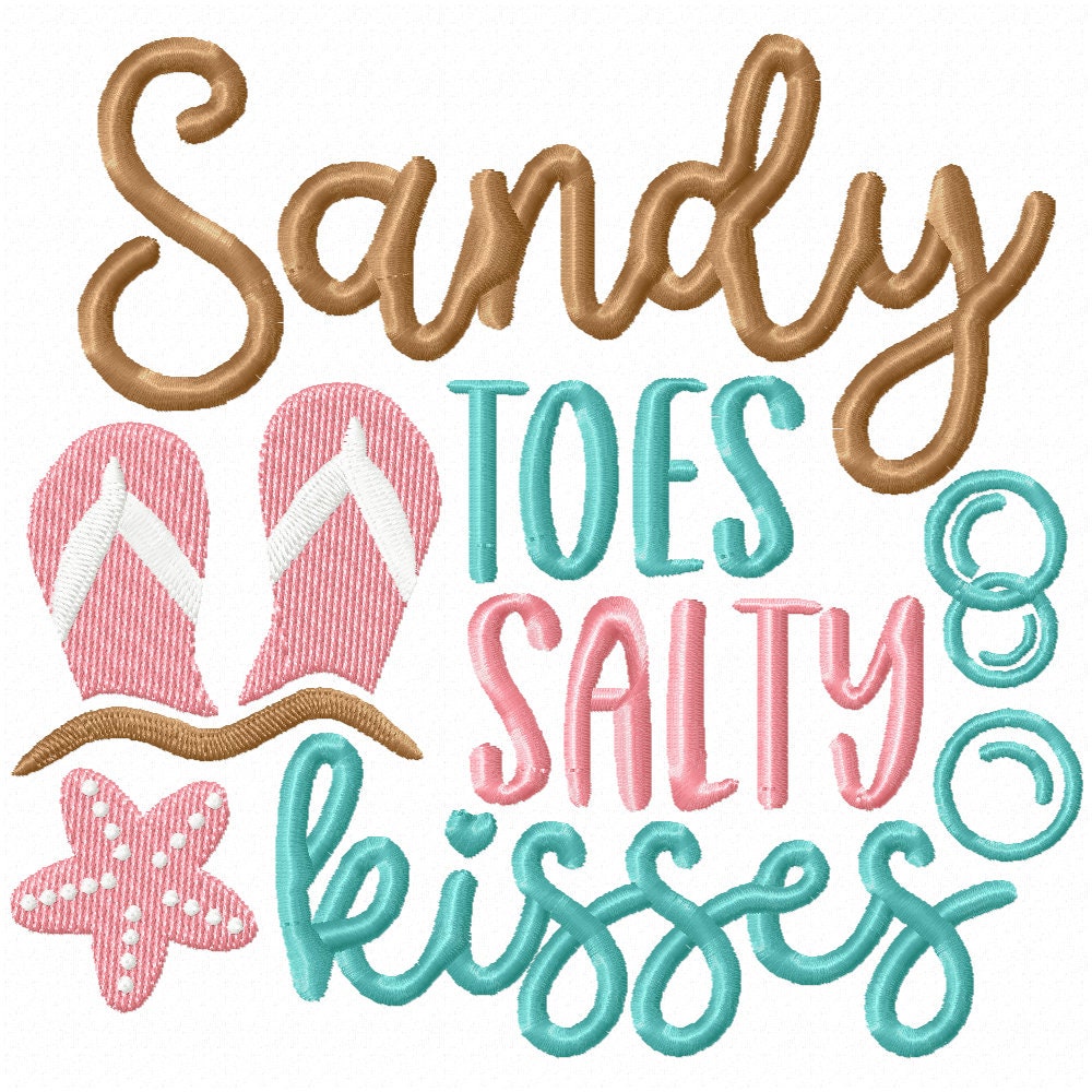 Beach Scenes Machine Embroidery Designs: Summer Vacation Set (4x4, 5x7 ...