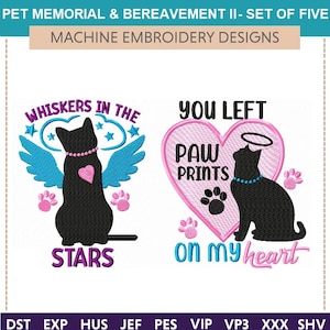Pet Memorial Machine Embroidery Designs: Rainbow Bridge Set (4x4 & 5x7)