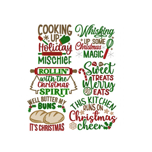 Christmas Baking XI  "Machine Embroidery Designs" (Full Set Of Six Designs)