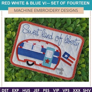 "Rot, Weiss & Blau VI ""Maschinenstickmotive"" (Set mit Vierzehn Designs) feuerwerks!"