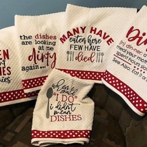 Funny Kitchen Sayings Embroidery Designs – Set of Five Humorous Towel Designs (5x7 & 6x10 Hoop) image 3