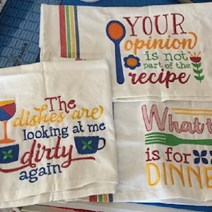 Kitchen Sayings VII  "Machine Embroidery Designs" (Full Set Of Five Designs)