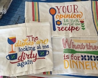 Kitchen Sayings VII  "Machine Embroidery Designs" (Full Set Of Five Designs)