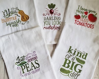 Farmer's Market Puns II "Machine Embroidery Designs" Set of Five