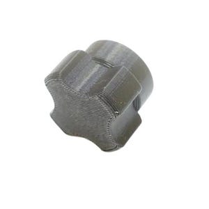 May include: A gray plastic knob with a star-shaped design. The knob has a textured surface and appears to be 3D printed.