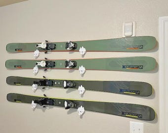 Wall Mount for Skis Display & Storage with Hooks, 4 Pack Set