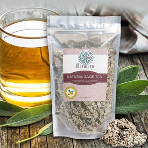 Sage Tea Herbal All Natural Loose Whole Leaves No Caffeine 4 Ounce by Marmara image 1