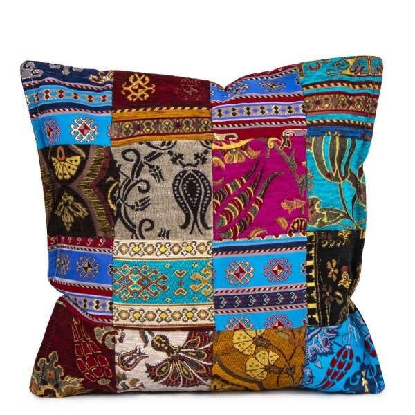 Throw Pillow Cushion Covers Bedroom Living Room Den Decorative Boho Chic Prints Turkish Cotton Linen Woven 18x18 inches