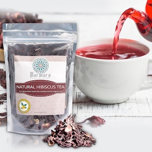 FALL SALE! Hibiscus Sorell Herbal All Natural Loose Flower Tea No Caffeine 4 Ounce by Marmara