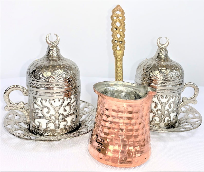 silver turkish tea set