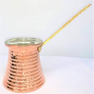Turkish Coffee Pot Ibrik Cezve Turka Arabic Coffee Hand Made Copper Pot 10 Ounce 6 Cup By Marmara