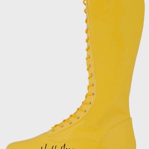 Hulk Hogan Autographed Signed Yellow Wrestling Boot Schwartz COA image 1